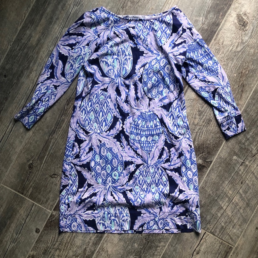 Lilly Pulitzer purple navy pineapple dress xs